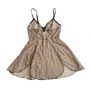 Vintage Sheer Leopard Print Lingerie Dress